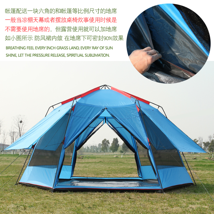 Cheap Goat Tents UV Hexagonal Outdoor Camping Huge Tent 8 12 Person Rainproof Anti Mosquito Hiking Tent Awning Garden Pergola Car Beach Awning Tents 